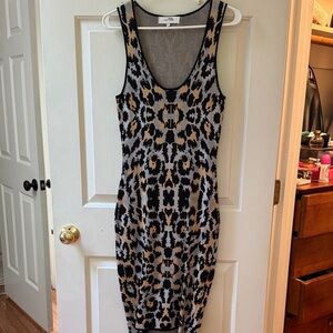 John + Jenn leopard print body con Patterned Mini Dress
